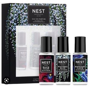 NEST Fragrances EDP Rollerball Trio: Black Tulip Wisteria Blue & Midnight Fleur